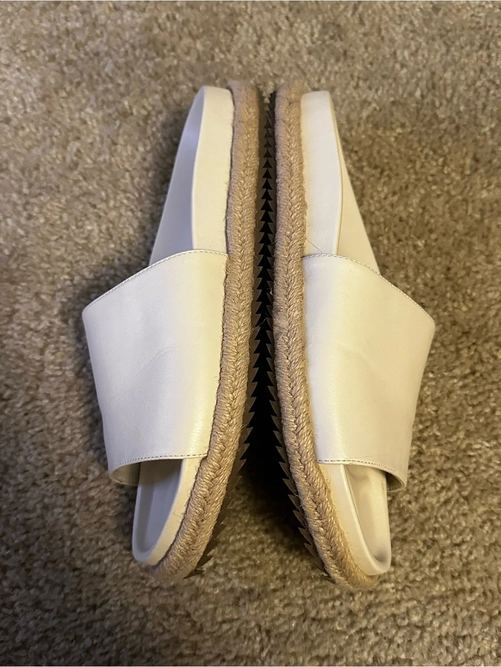 SHU SHOP Women's Crisanta Bone Sandal Slip On Slipper Bone 8.5 Off White Comfy